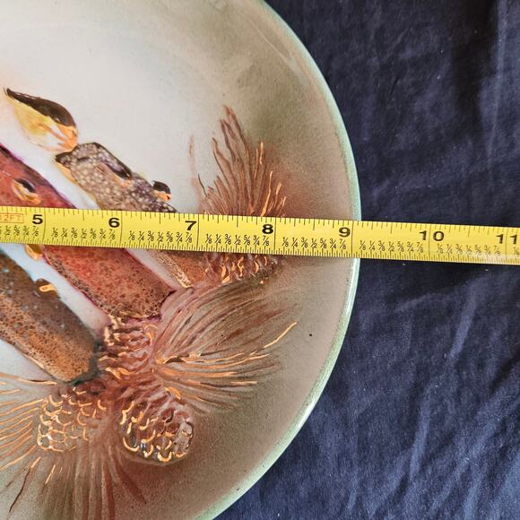 Vintage Christmas Plates 9" Set of 2 Candlesticks Bells Pottery Decor - Picture 7 of 7